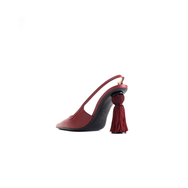 Sebastian Milano Fifi Slingback in Burgundy Leather, view 3 | Slingbacks