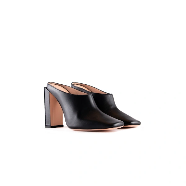 Sebastian Milano Frances Mule in Black Leather, view 2 | Mules