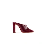 Sebastian Milano Frances Mule in Burgundy Croc Print | Mules