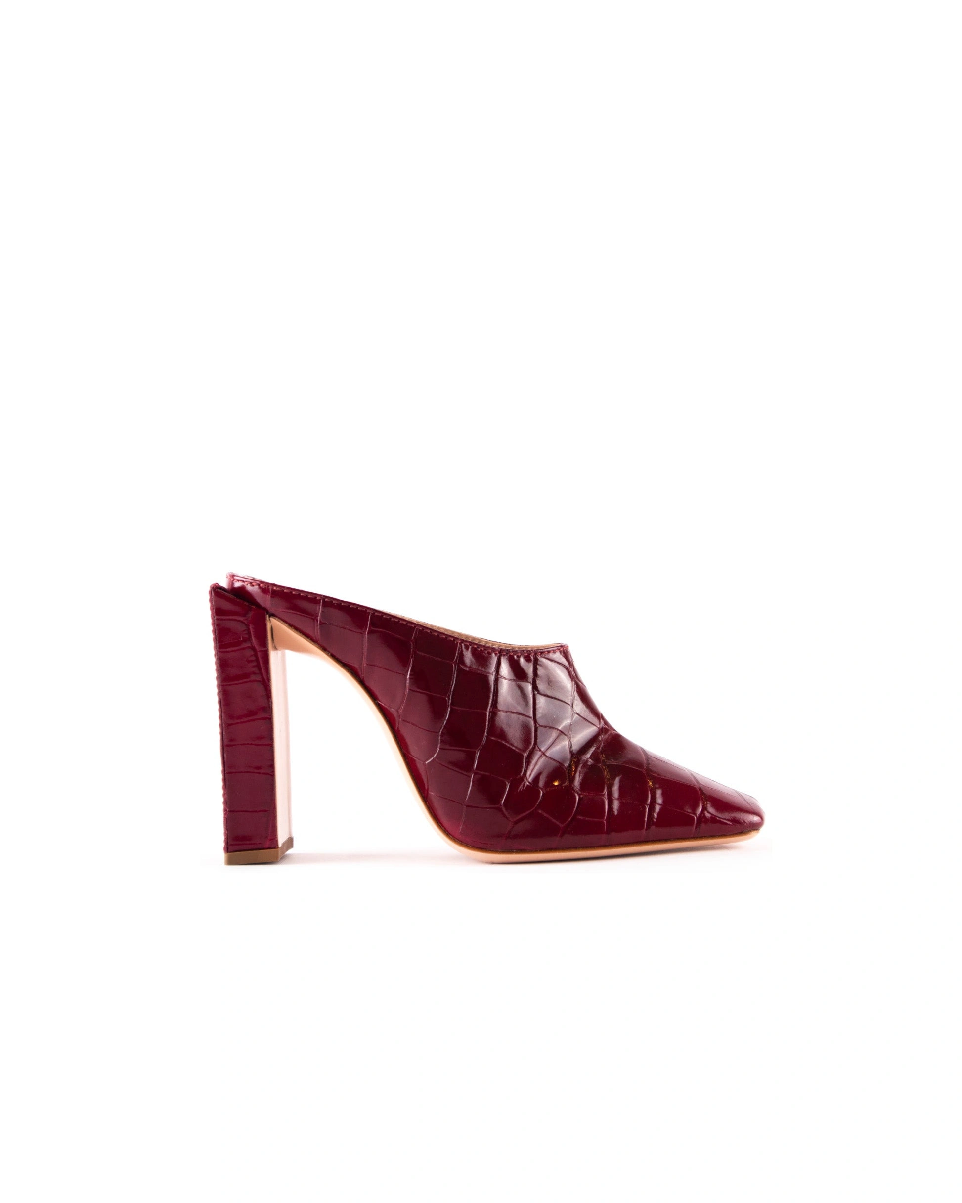 Sebastian Milano Frances Mule Burgundy Croc Print Sebastian Milano Frances Mule in Burgundy Croc Print | Mules