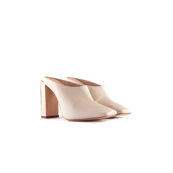 Sebastian Milano Frances Mule in Cream Leather, view 2 | Mules