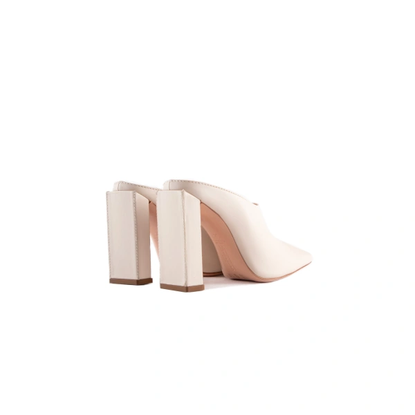 Sebastian Milano Frances Mule in Cream Leather, view 3 | Mules