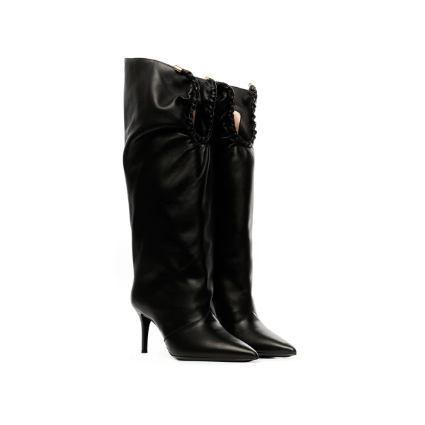 Sebastian Milano Jaida Boot in Black Nappa, view 2 | Knee-High Boots