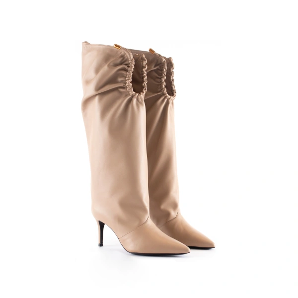 Sebastian Milano Jaida Boot in Taupe Nappa, view 2 | Knee-High Boots