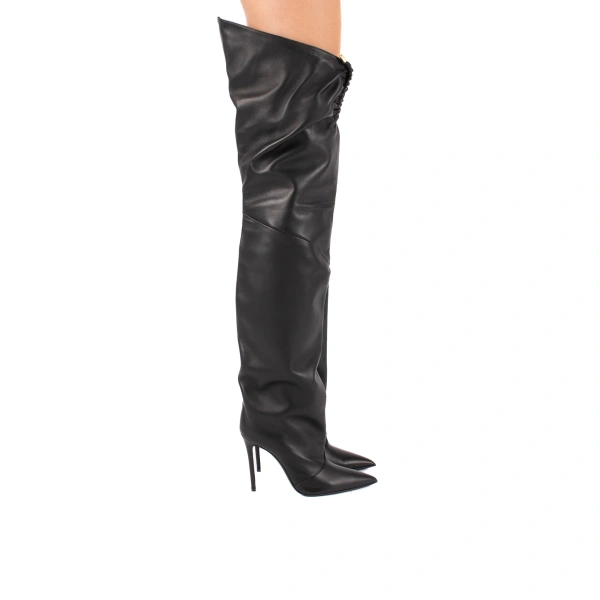 Sebastian Milano Judy Over-the-Knee Boot in Black Leather, view 4 | Knee-High Boots