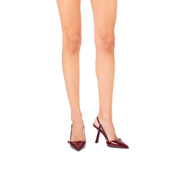Sebastian Milano Louise Slingback in Burgundy Patent, view 5 | Slingbacks