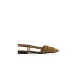 Sebastian Milano Nana Slingback Flat in Olive Green Suede | Flats