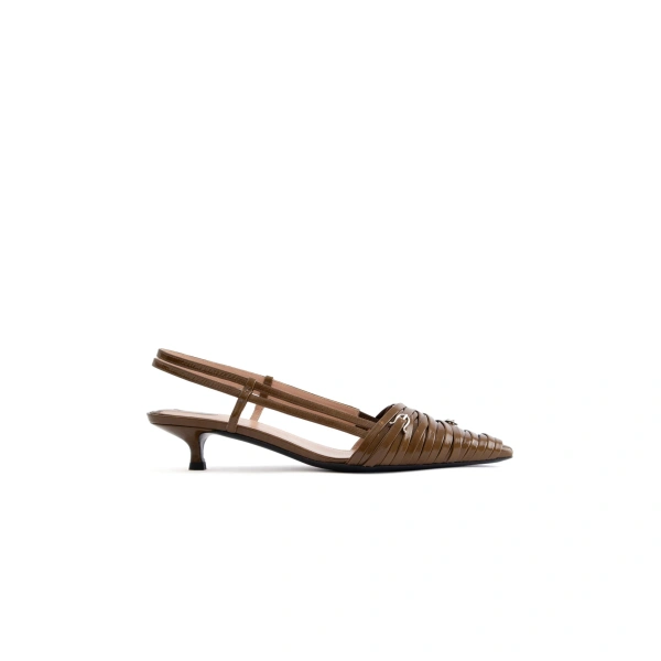Sebastian Milano Perla Slingback in Olive Green Patent | Slingbacks