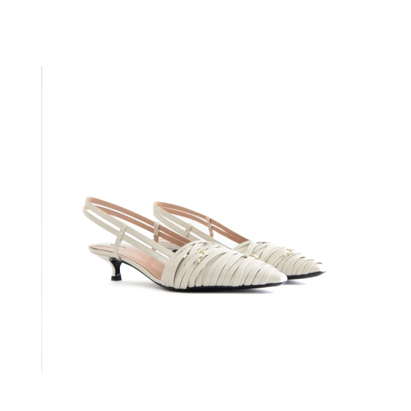 Sebastian Milano Perla Slingback in White Patent, view 2 | Slingbacks
