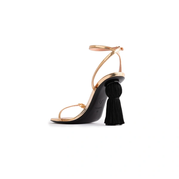 Sebastian Milano Stella Sandal in Gold, view 3 | Sandals