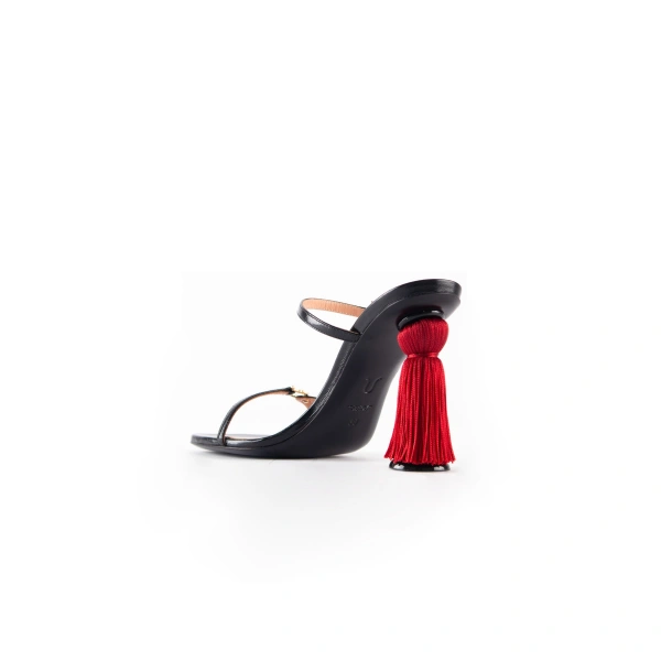Sebastian Milano Vanessa Sandal in Black and Red, view 3 | Sandals