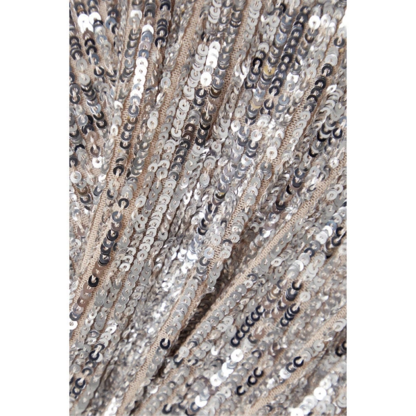 SemSem Cutout Sequined Tulle Bustier Top in Silver | Tops | Coveti