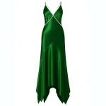 SemSem Emerald Crystal Embellished Silk Dress | Midi Dresses | Coveti