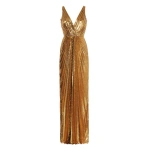 SemSem Gold Sequin Sunray Gown | Evening Gowns | Coveti