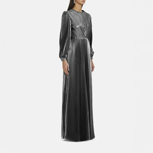 SemSem Pleated Metallic Maxi Dress | Maxi Dresses | Coveti