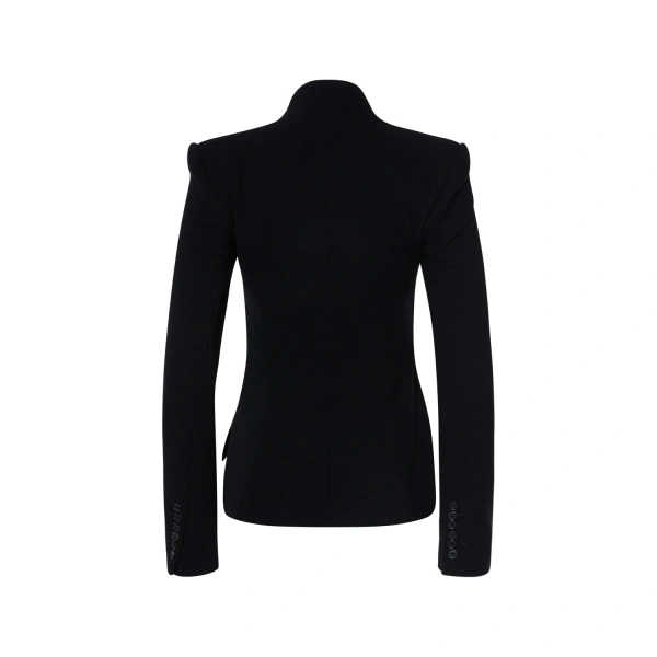 Sergio Hudson Black Collarless Jacket | Blazers | Coveti