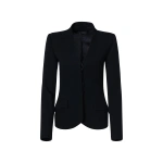 Sergio Hudson Black Collarless Jacket | Blazers | Coveti