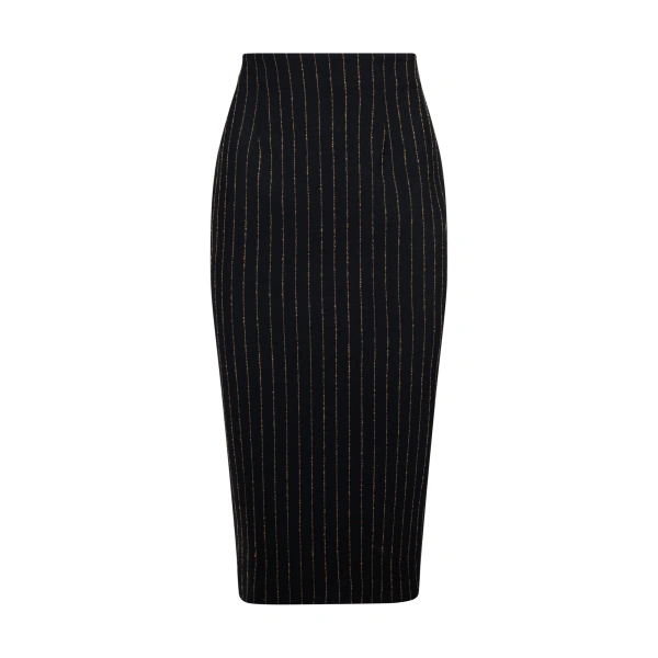Black Pinstripe Pencil Skirt