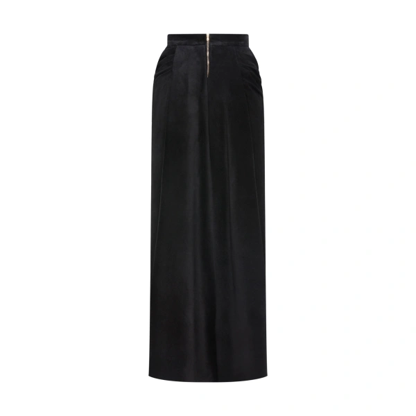 Sergio Hudson Black Suede Sash Midi Skirt | Midi Skirts | Coveti