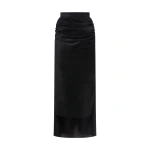 Sergio Hudson Black Suede Sash Midi Skirt | Midi Skirts | Coveti