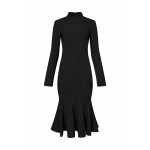 Sergio Hudson Black Tulip Dress | Midi Dresses | Coveti