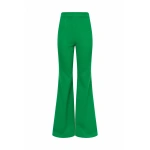 Sergio Hudson Green High Waisted Boot Cut Pant | Tailored Pants | Coveti