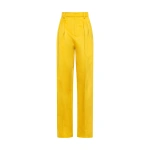 Sergio Hudson Mustard High Waisted Pleated Pant | Tailored Pants | Coveti