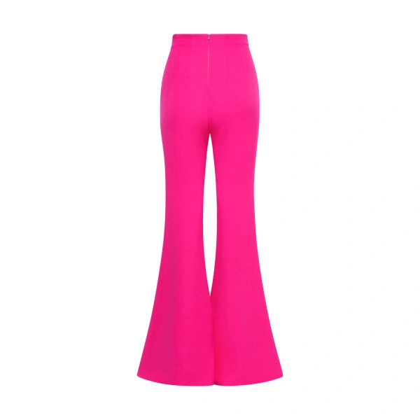 Sergio Hudson Raspberry High Waisted Boot Cut Pant | Tailored Pants | Coveti