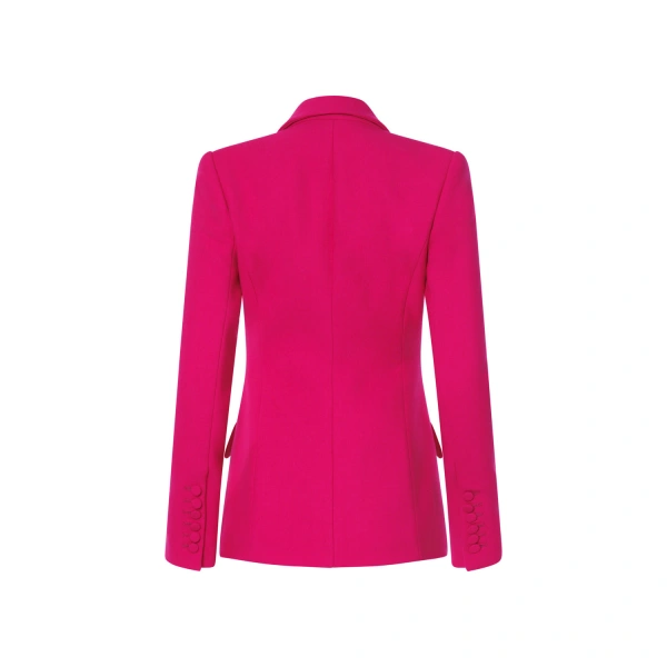 Sergio Hudson Raspberry Single Breasted Blazer | Blazers | Coveti