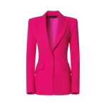 Sergio Hudson Raspberry Single Breasted Blazer | Blazers | Coveti