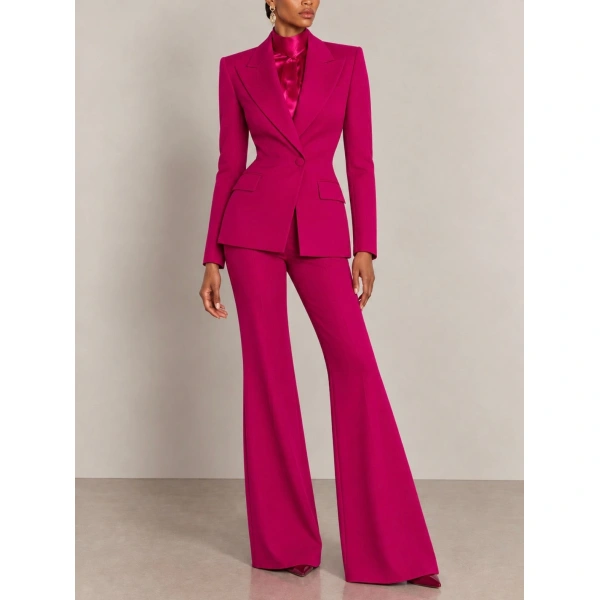 Sergio Hudson Raspberry Single Breasted Blazer | Blazers | Coveti