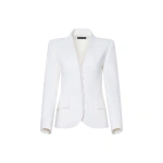 Sergio Hudson White Collarless Jacket | Blazers | Coveti