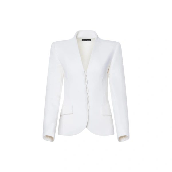 White Collarless Jacket