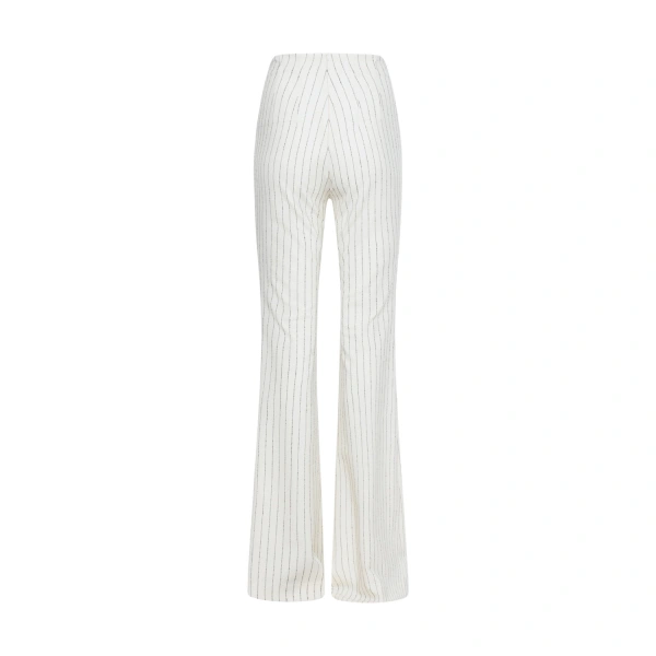 Sergio Hudson White Pinstripe High Waisted Bootcut Pant | Tailored Pants | Coveti