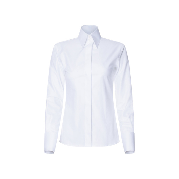 White Standard Collar Button Down Shirt
