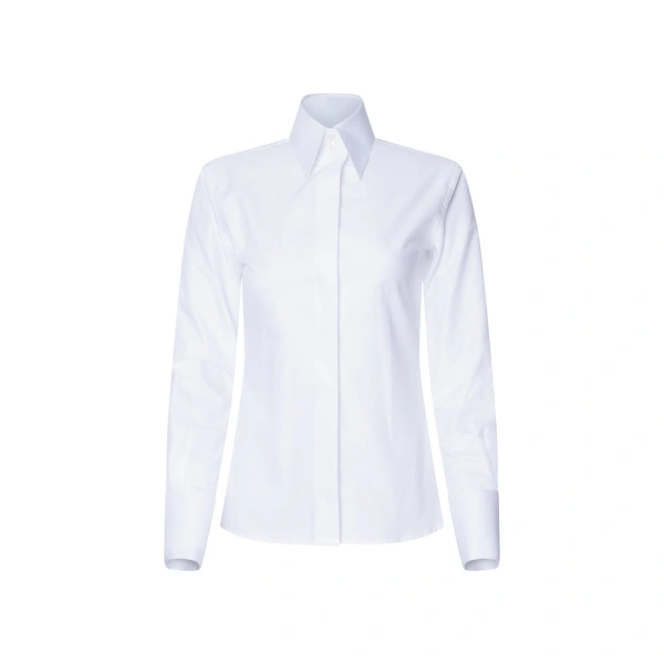 White Standard Collar Button Down Shirt