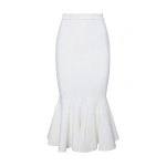 Sergio Hudson White Tulip Skirt | Midi Skirts | Coveti