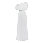 Shona Joy Agnes Shirred Asymmetrical Blouson Maxi Dress