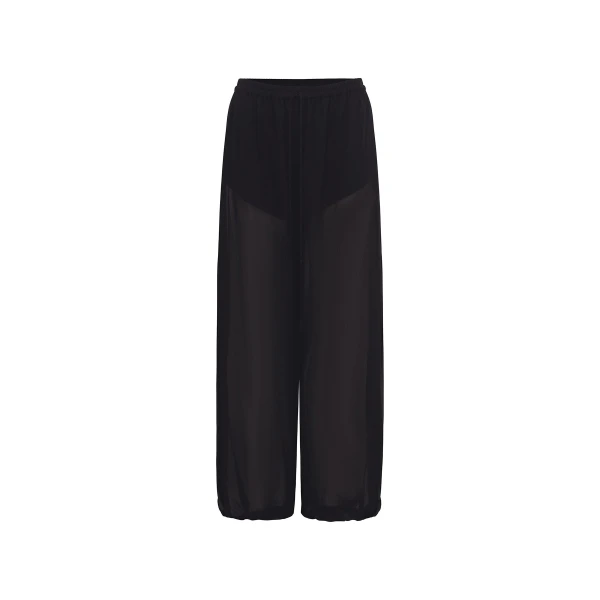 Amina Sheer Harem Pant in Black