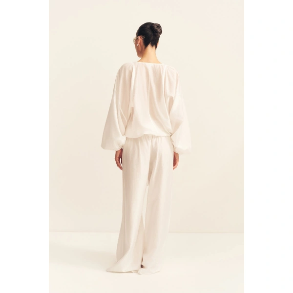 Shona Joy Aura Semi Sheer Pant in Ivory, view 5