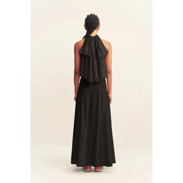 Shona Joy Aura Shirred Maxi Skirt in Black, view 5
