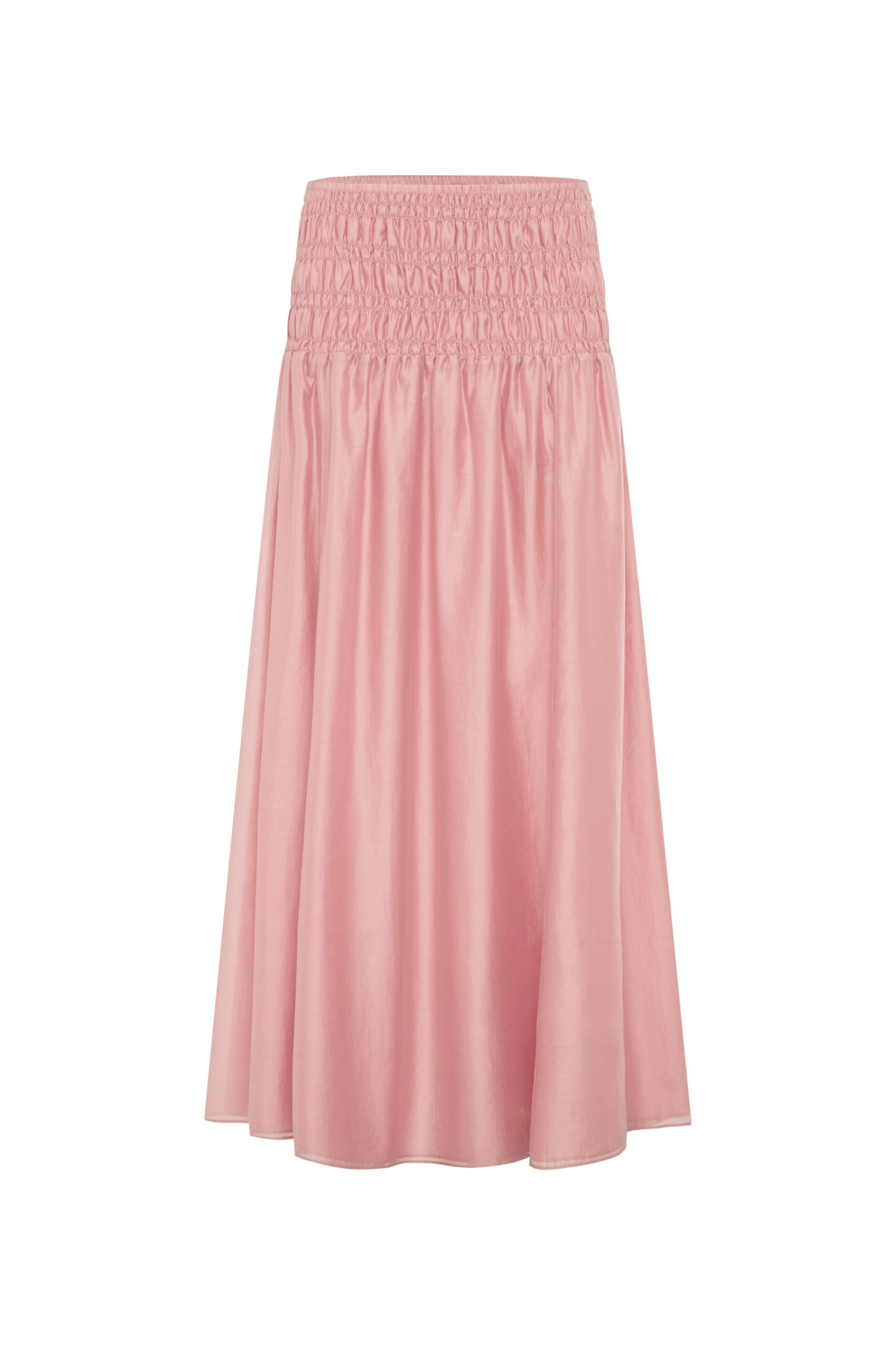 Aura Shirred Maxi Skirt in Rosewater