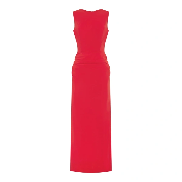 Campbell Bow Backless Maxi Dress in Goji