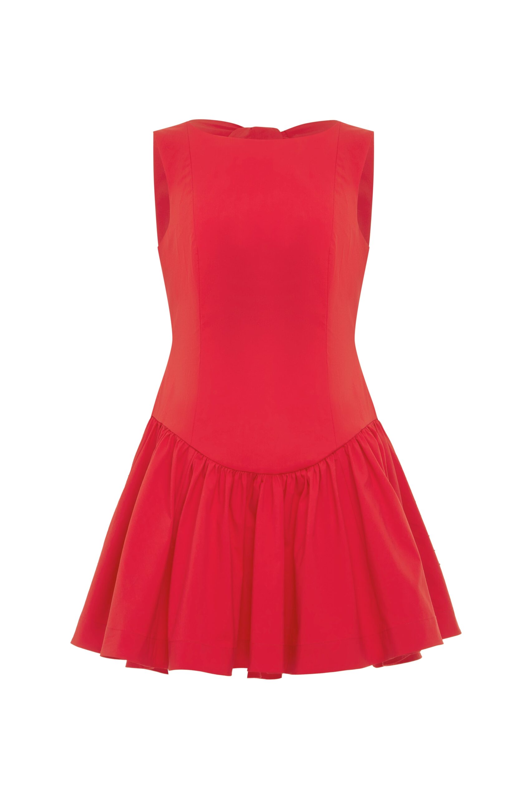 Campbell Bow Backless Mini Dress in Goji