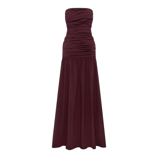 Shona Joy Campbell Strapless Ruched Maxi Dress