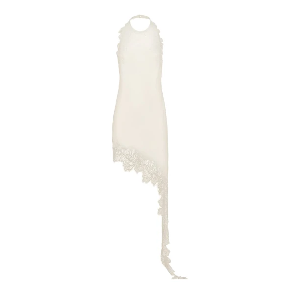 Eniko Lace Open Back Mini Dress in Ivory