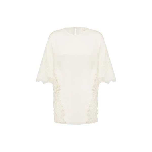 Eniko Lace T-shirt in Ivory