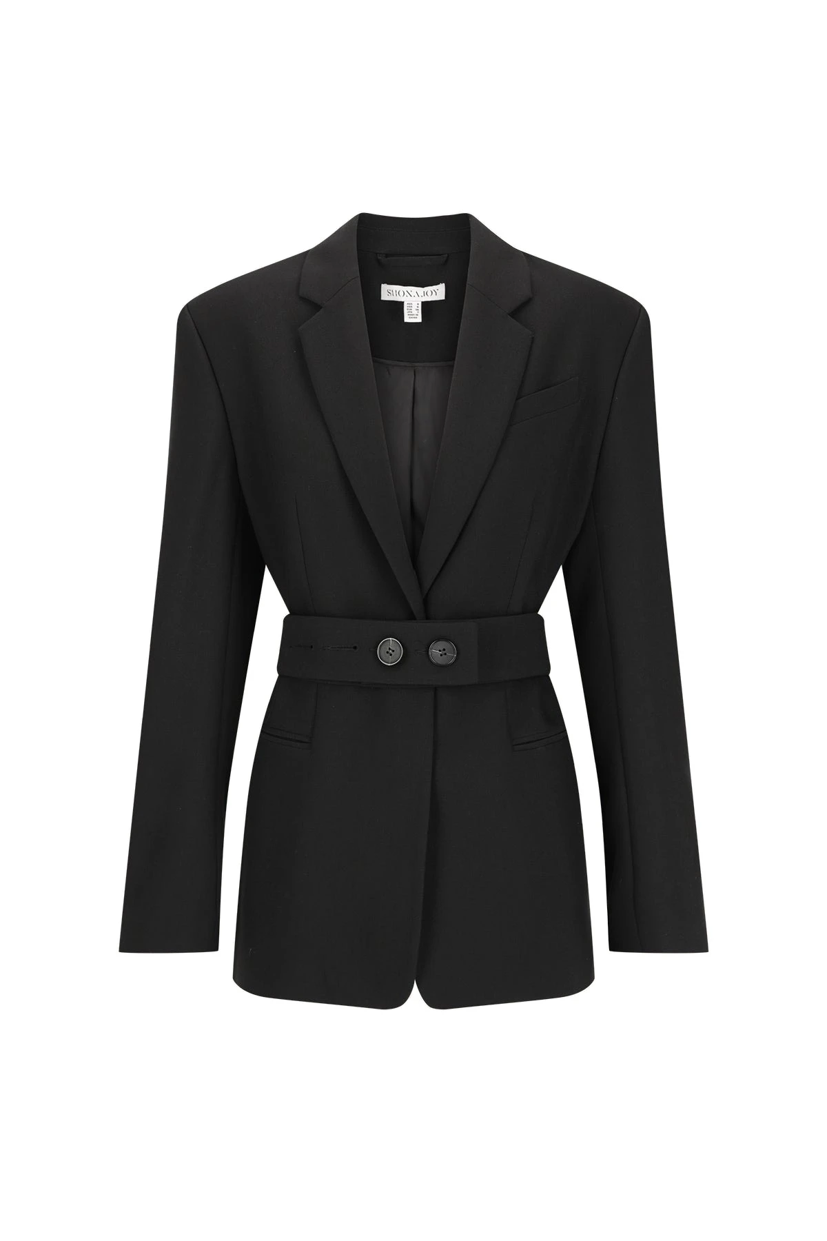 Shona Joy Irena Hourglass Single Breasted Blazer with Belt in Black – Jackets – Australian Luxury Eventwear at Coveti Shona Joy Irena Hourglass Single Breasted Blazer with Belt