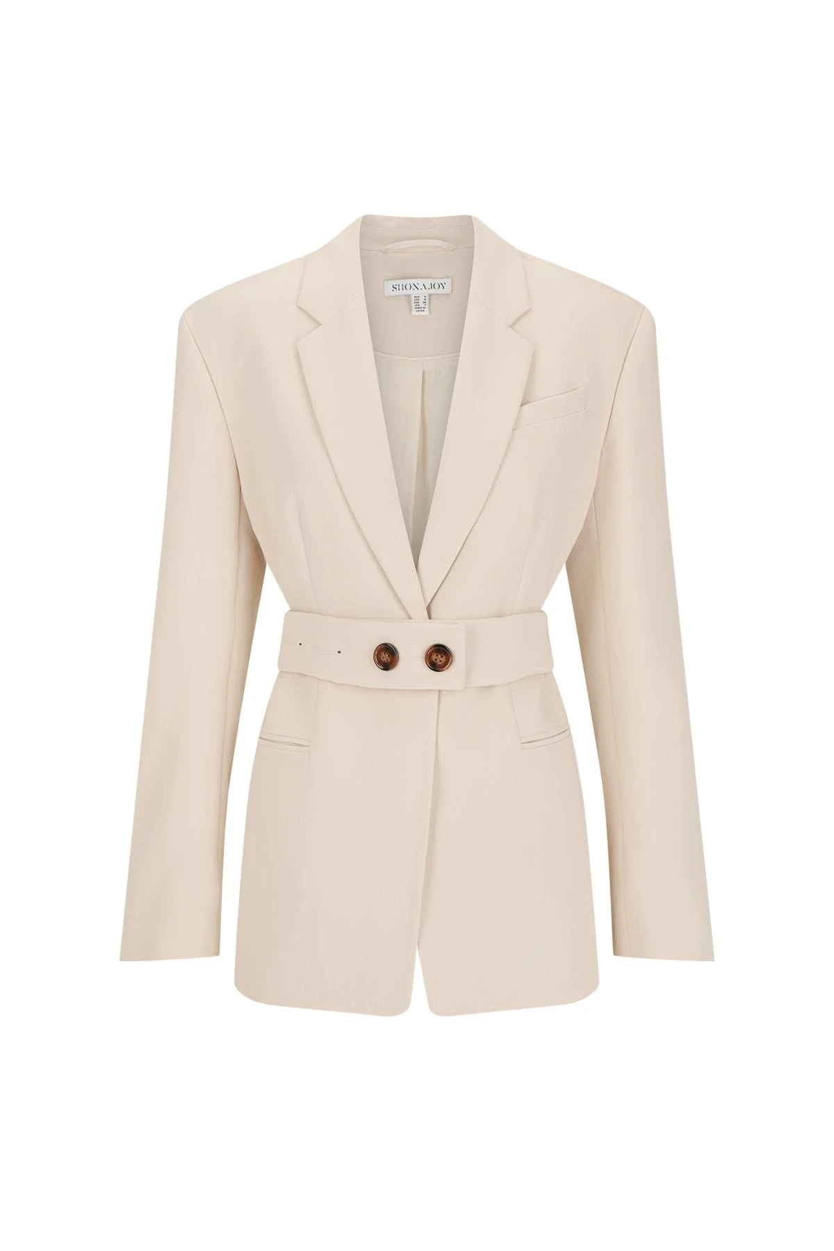 Shona Joy Irena Hourglass Single Breasted Blazer with Belt in Bone – Jackets – Australian Luxury Eventwear at Coveti Shona Joy Irena Hourglass Single Breasted Blazer with Belt