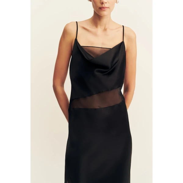Shona Joy Iza Silk Contrast Maxi Dress